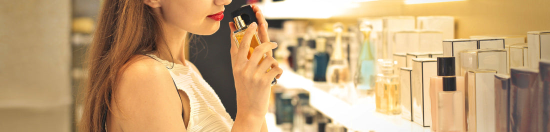 Sampling celebrity fragrances.