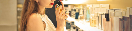 Sampling celebrity fragrances.