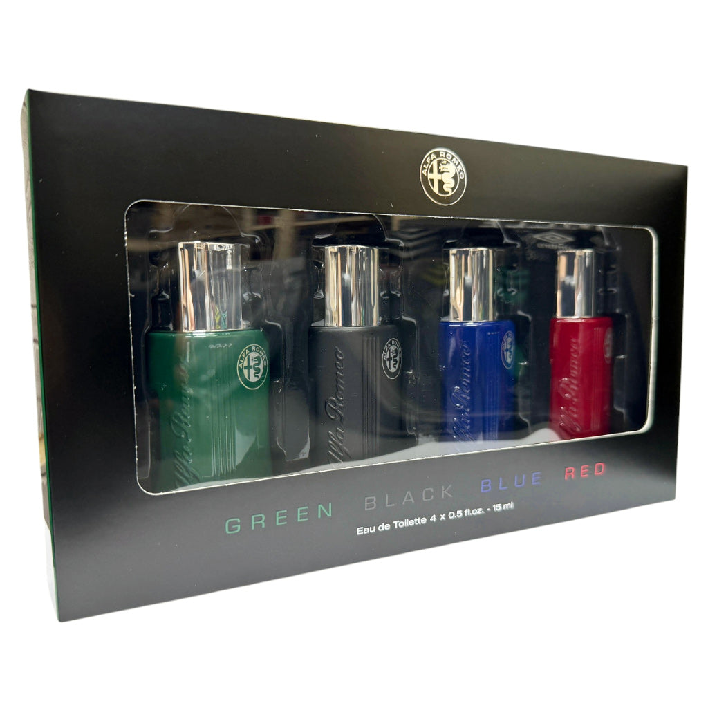 Alfa Romeo 4x 15ml EDT Green Black Blue Red Gift Set for Men 