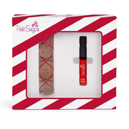 Aquolina Pink Sugar Red Velvet 50ml EDT Spray & Lipgloss Gift Set