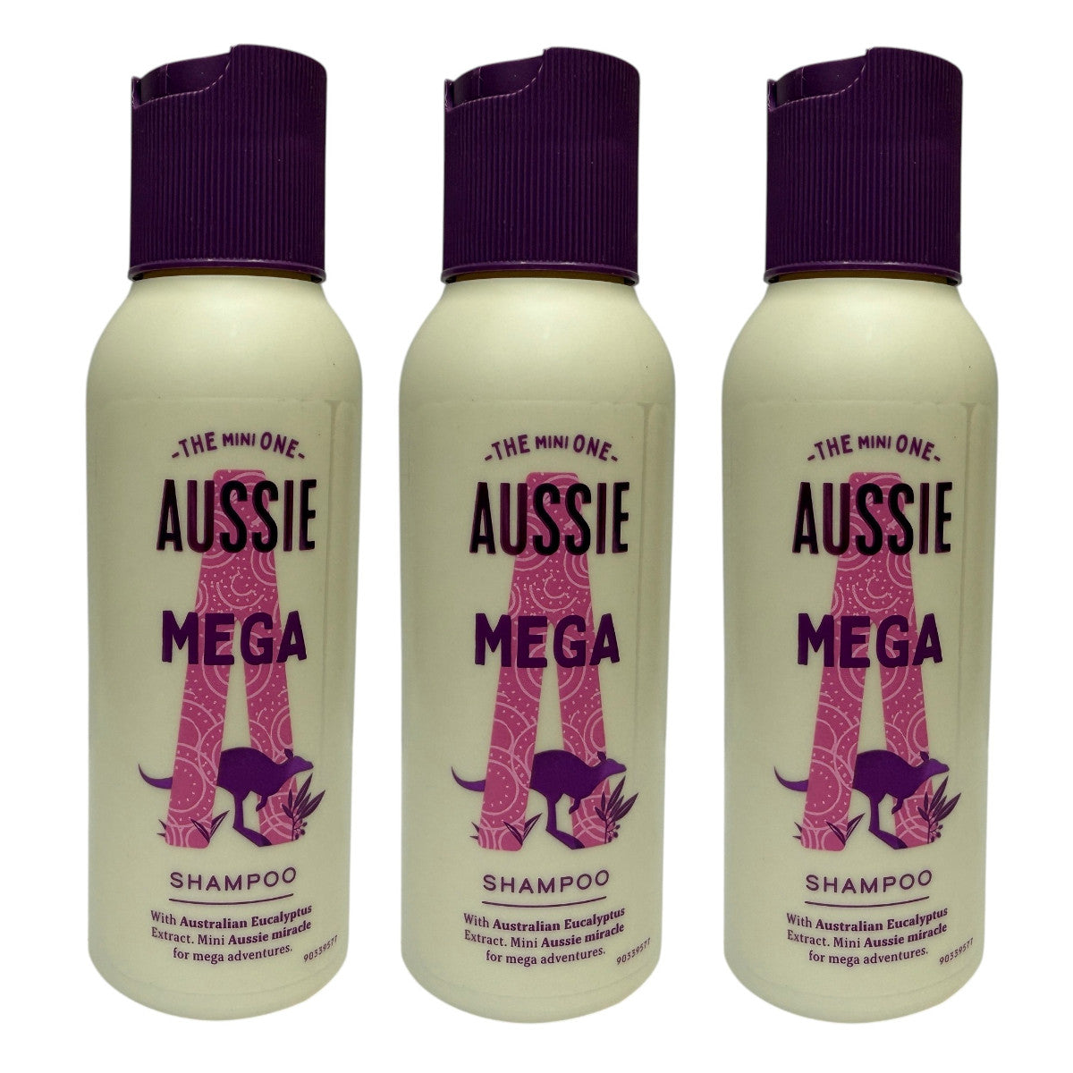Aussie Haircare Mega Shampoo 90ml Travel Size x3