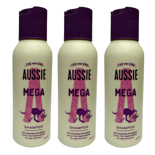 Aussie Haircare Mega Shampoo 90ml Travel Size x3