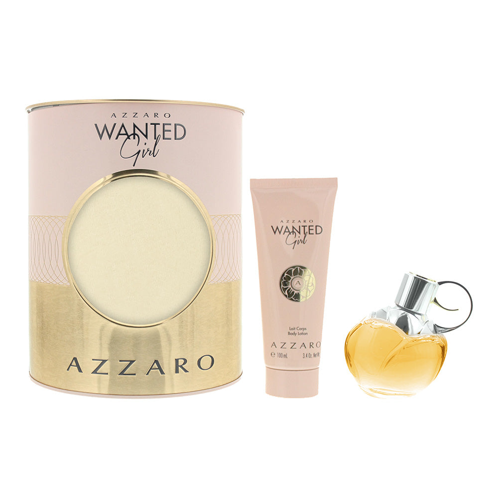 Azzaro Wanted Girl 50ml EDT Spray & 100ml Body Lotion 2 Piece Gift Set