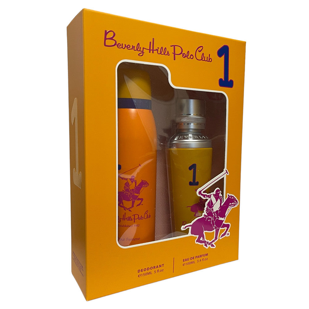 Beverly Hills Polo Club Sport 1 100ml EDP Spray + 150ml Deodorant Gift Set Women
