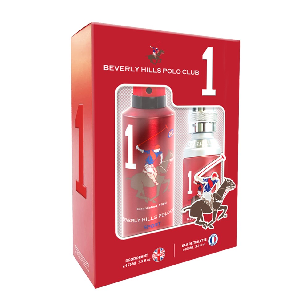 Beverly Hills Polo Club Sport 1 50ml EDT Spray & 175ml Deo Spray Set