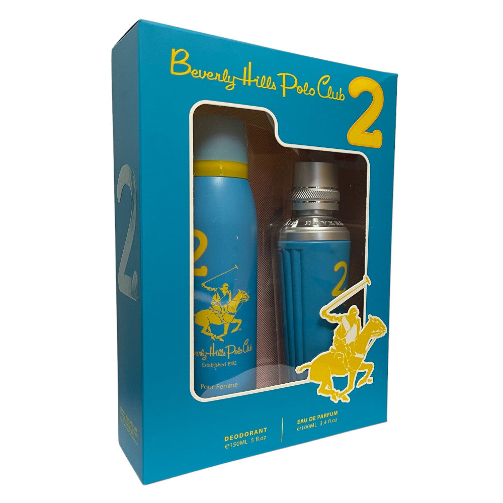 Beverly Hills Polo Club Sport 2 100ml EDP Spray + 150ml Deodorant Gift Set Women