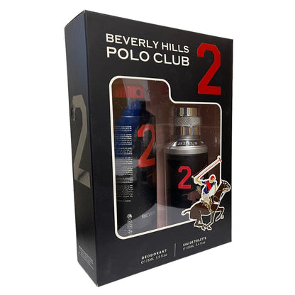Beverly Hills Polo Club Sport 2 100ml EDT Spray + 150ml Deodorant Gift Set Men