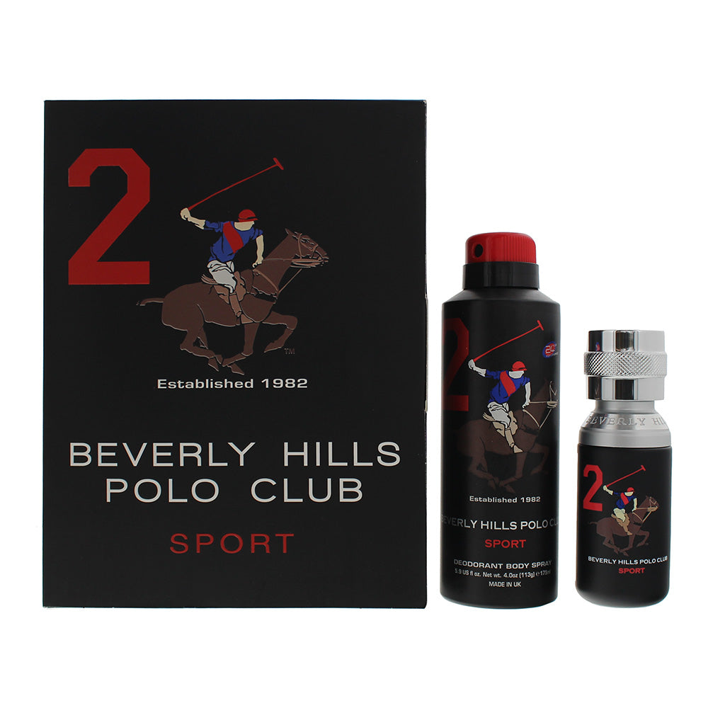 Beverly Hills Polo Club Sport 2 50ml EDT Spray 2 Piece Set Men