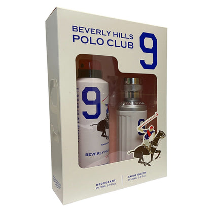 Beverly Hills Polo Club Sport 9 100ml EDT Spray + 150ml Deodorant Gift Set Men