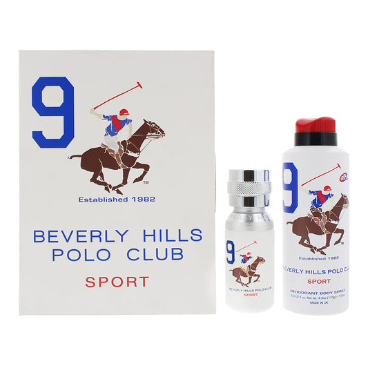 Beverly Hills Polo Club Sport 9 50ml EDT Spray & 175ml Deo Spray Set