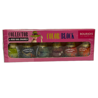 Bourjois 6x 3ml Mini Nail Enamels Color Block Nail Varnish