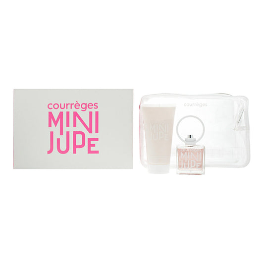 Courreges Mini Jupe 50ml EDP Spray & Body Cream 150ml + Toiletry Bag Gift Set