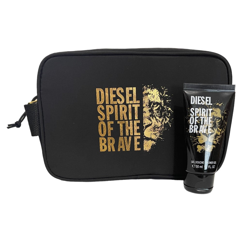 Diesel Spirit of the Brave Shower Gel 50ml + Toiletry Bag