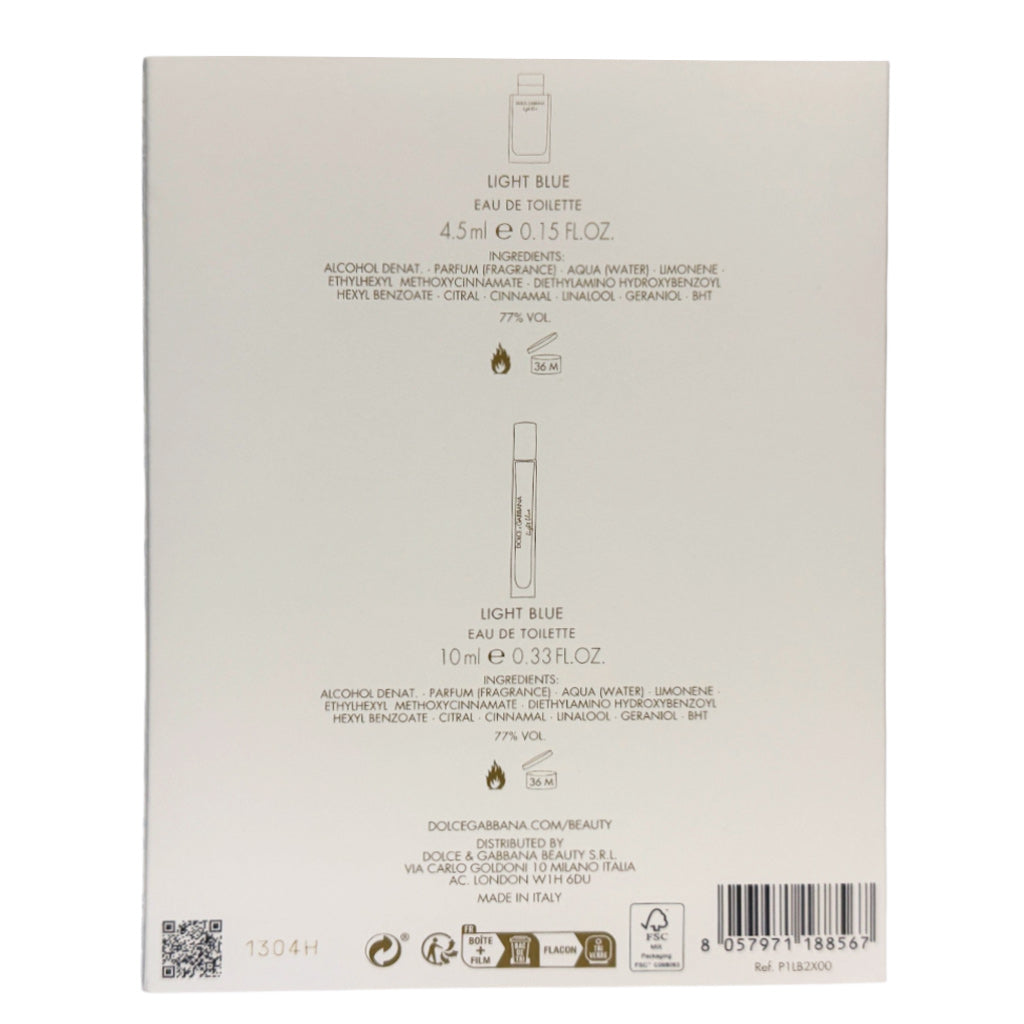 Dolce & Gabbana Light Blue 10ml EDT & 5ml Mini Gift Set