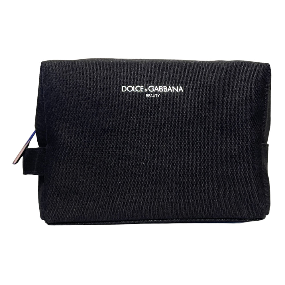 Dolce & Gabbana Toiletry Bag Black with Silver Zip