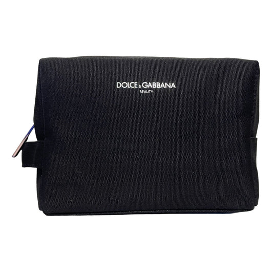 Dolce & Gabbana Toiletry Bag Black with Silver Zip