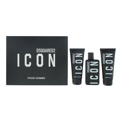 Dsquared2 Icon Pour Homme 100ml EDP Spray 3 Piece Gift Set