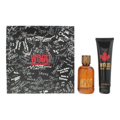 Dsquared2 Wood 100ml EDT Spray & Shower Gel 150ml Gift Set for Men