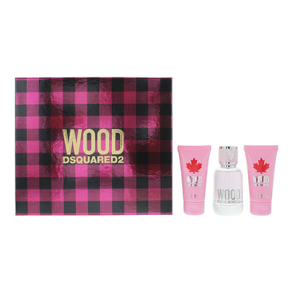 Dsquared 2 Wood 50ml EDT Spray 3 Piece Gift Set for Women