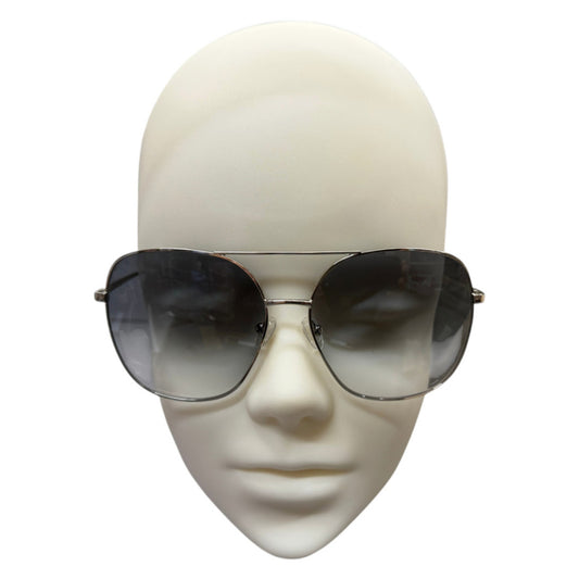 GLAS Eyewear UV400 Sunglasses Ella Silver Metal Frame Light Blue Lens