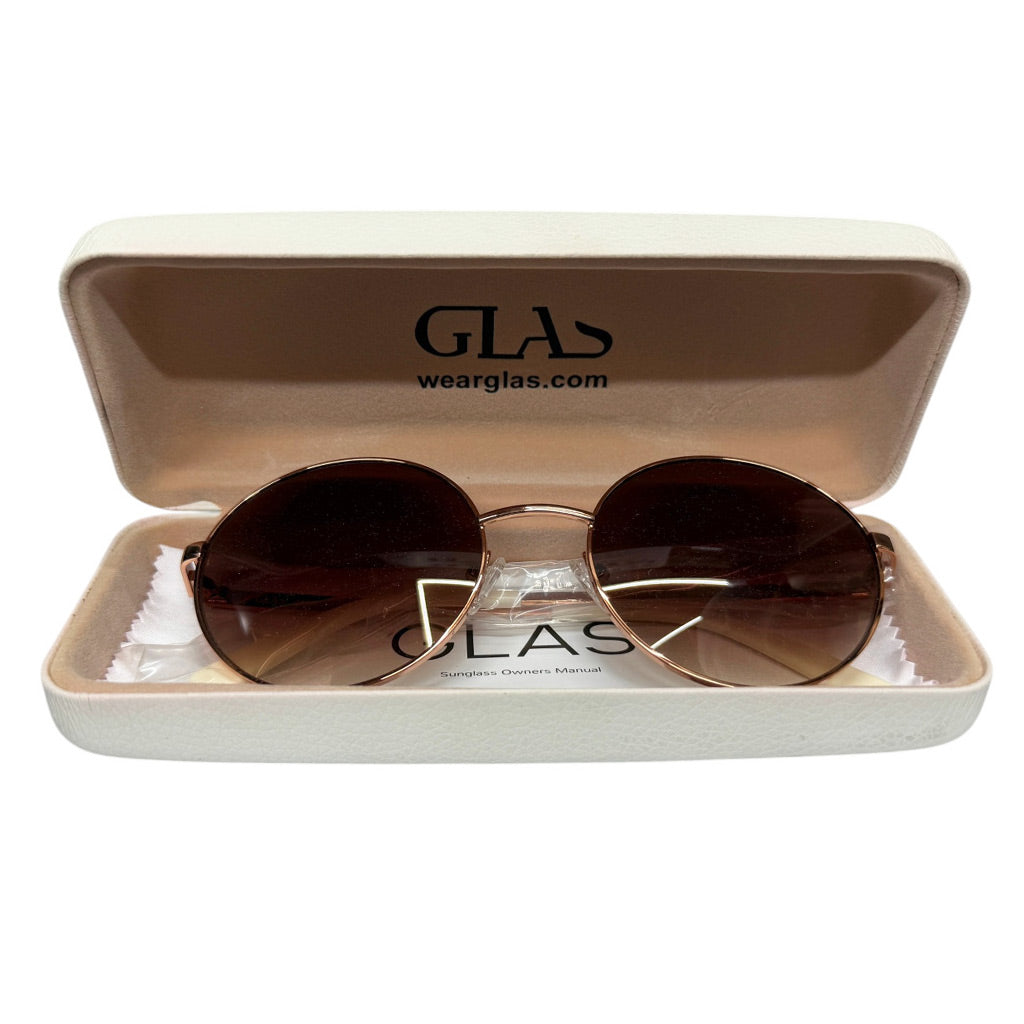 GLAS Eyewear UV400 Sunglasses Grace Rose Gold Metal Frame & Tinted Lens