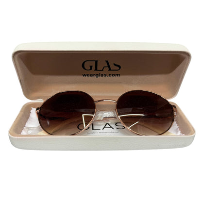 GLAS Eyewear UV400 Sunglasses Grace Rose Gold Metal Frame & Tinted Lens