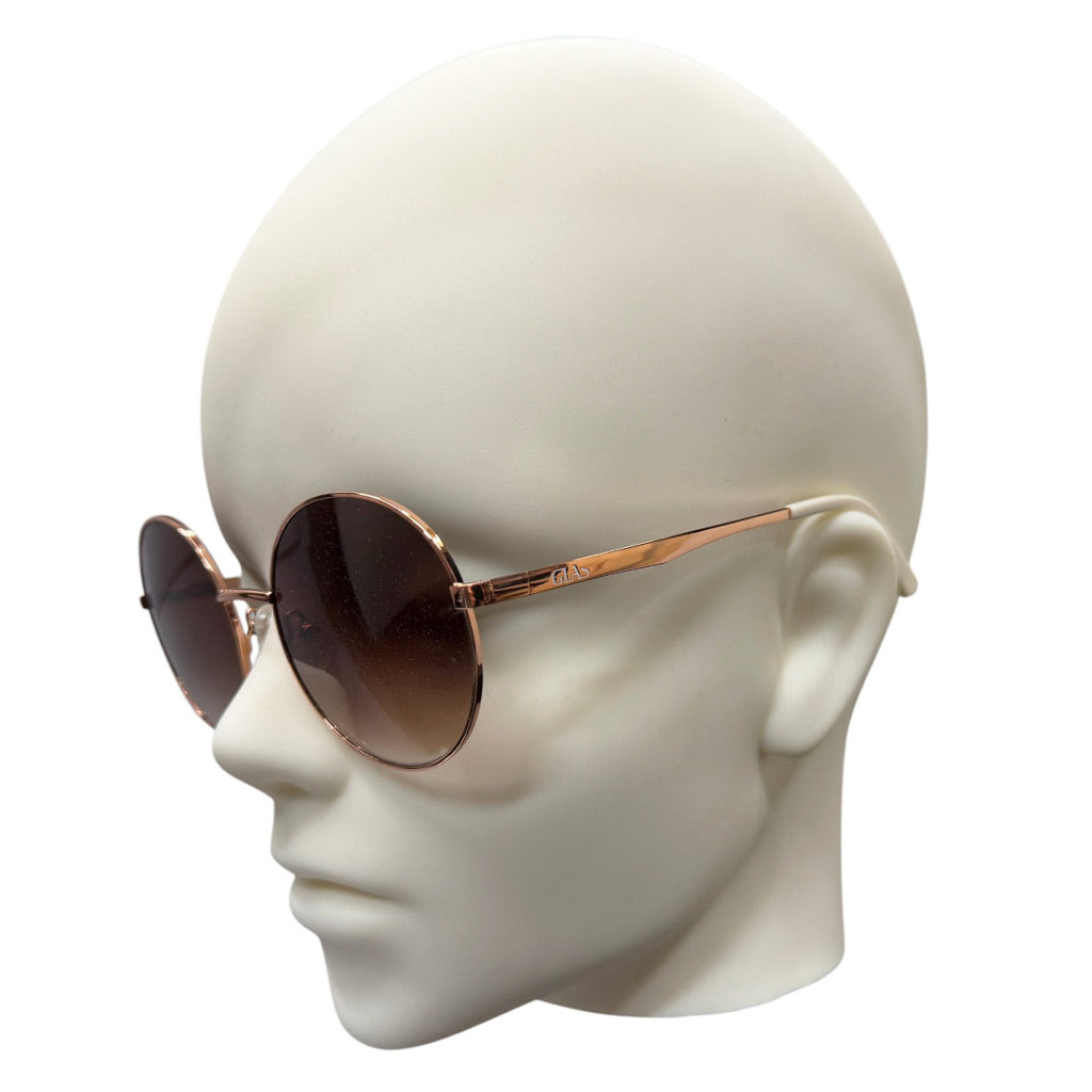 GLAS Eyewear UV400 Sunglasses Grace Rose Gold Metal Frame & Tinted Lens