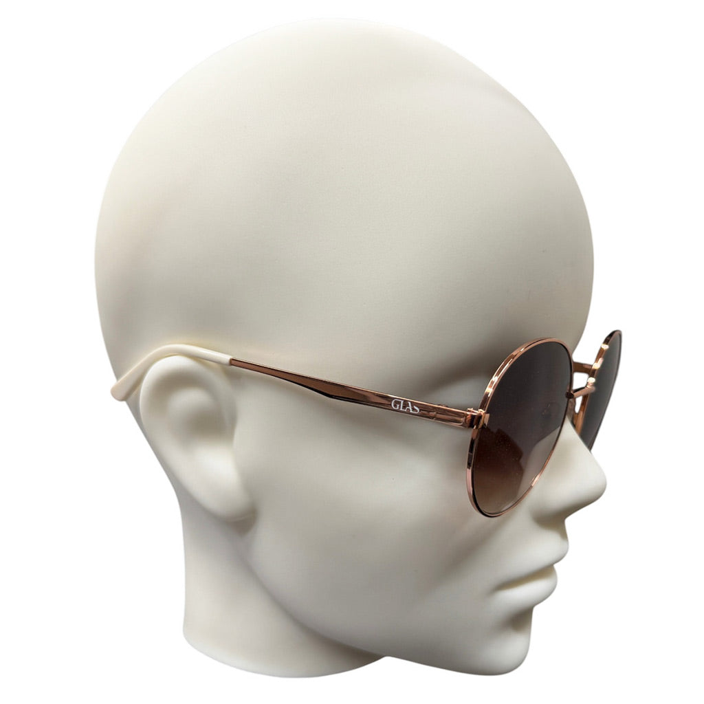 GLAS Eyewear UV400 Sunglasses Grace Rose Gold Metal Frame & Tinted Lens