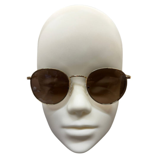 GLAS Eyewear UV400 Sunglasses Lucy Gold Metal Frame Brown Lens