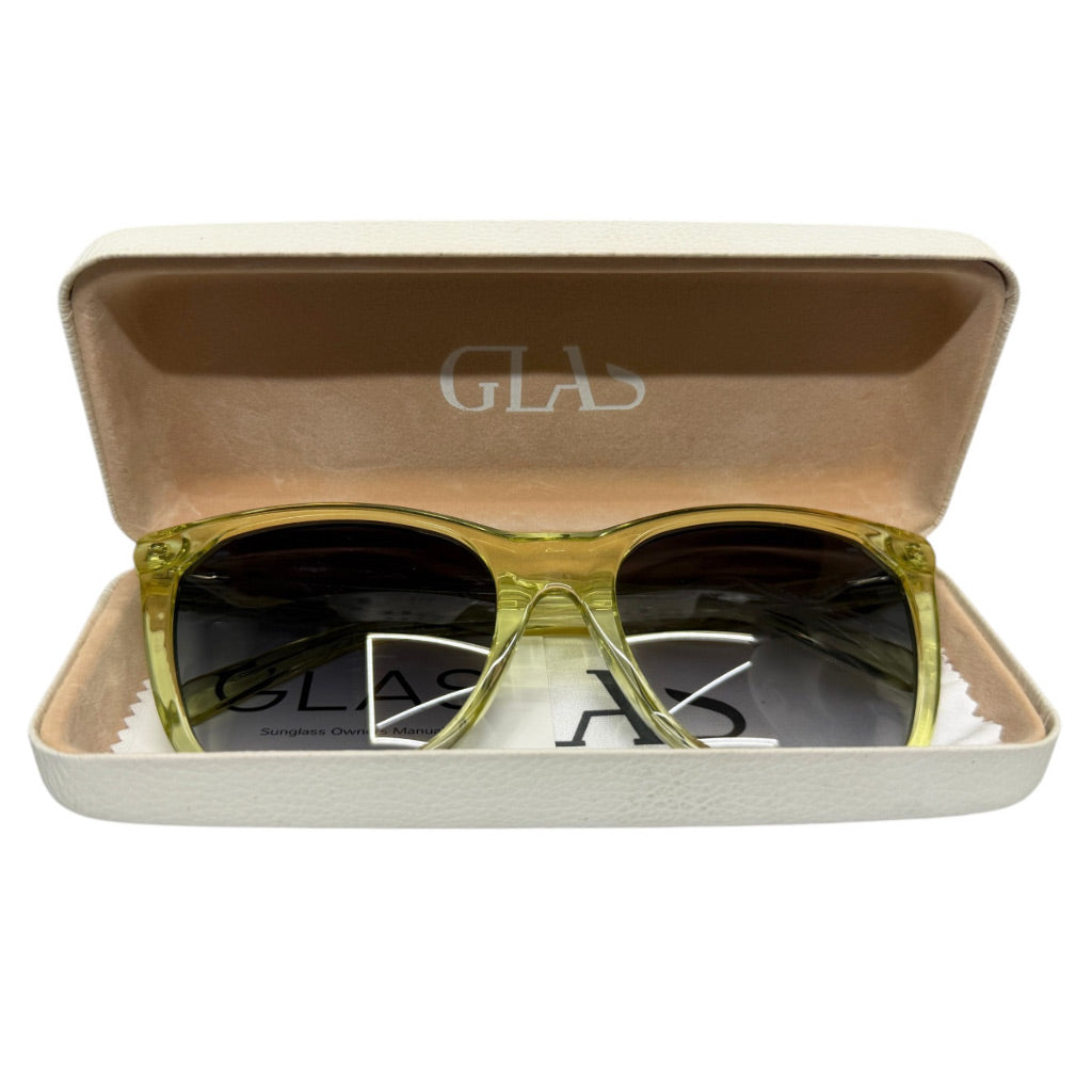 GLAS Eyewear UV400 Sunglasses Nadja Lime Plastic Frame Black Lens