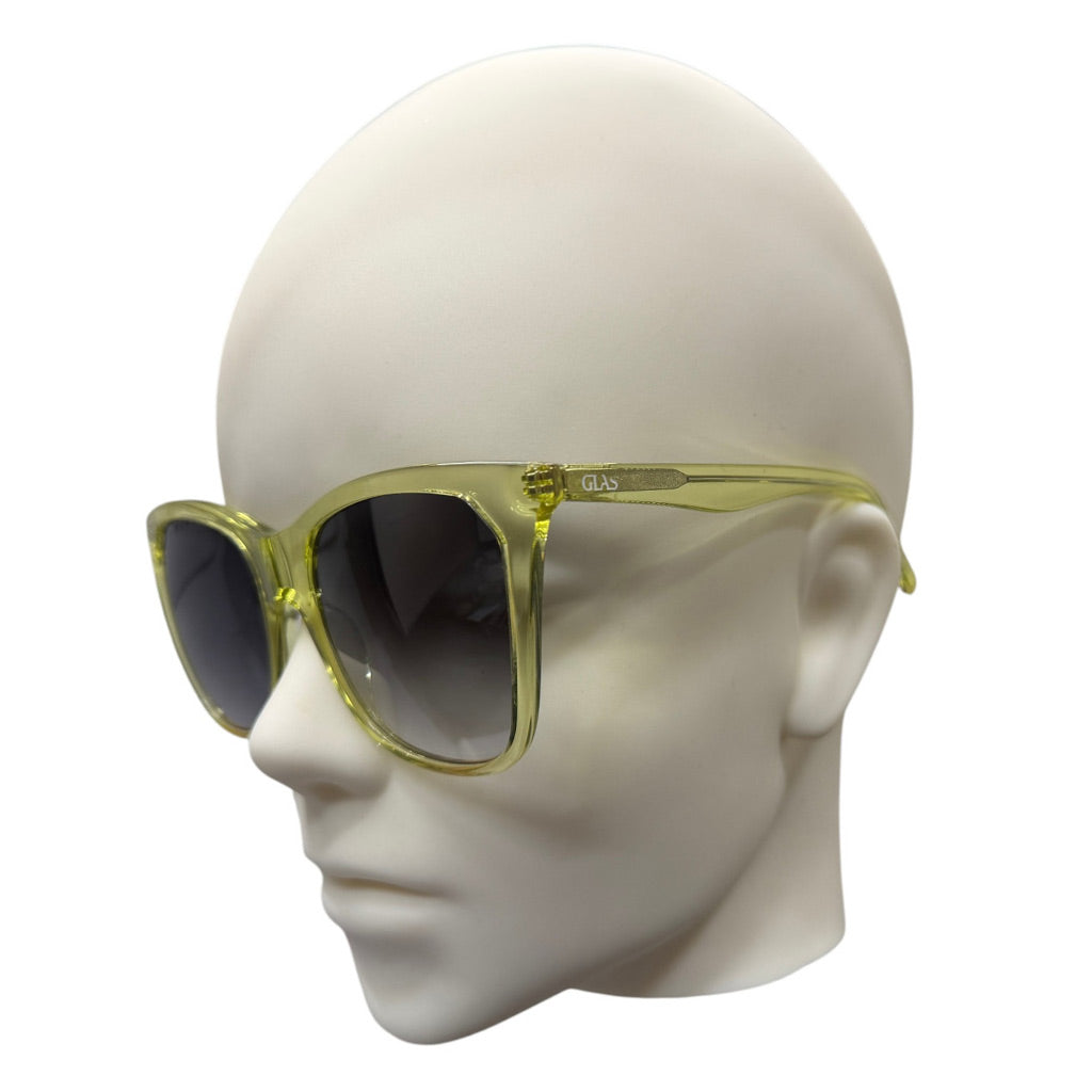 GLAS Eyewear UV400 Sunglasses Nadja Lime Plastic Frame Black Lens