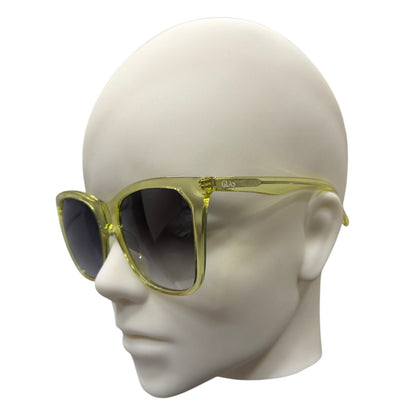 GLAS Eyewear UV400 Sunglasses Nadja Lime Plastic Frame Black Lens