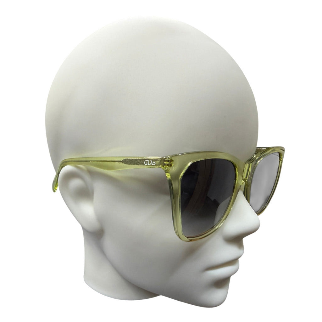 GLAS Eyewear UV400 Sunglasses Nadja Lime Plastic Frame Black Lens