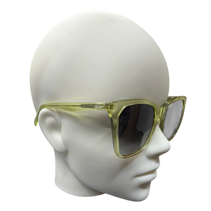 GLAS Eyewear UV400 Sunglasses Nadja Lime Plastic Frame Black Lens
