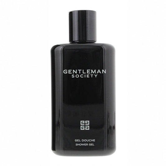 Gentleman Society Gel Douche Shower Gel in a glossy black bottle with a matching black cap, shown against a plain white background.