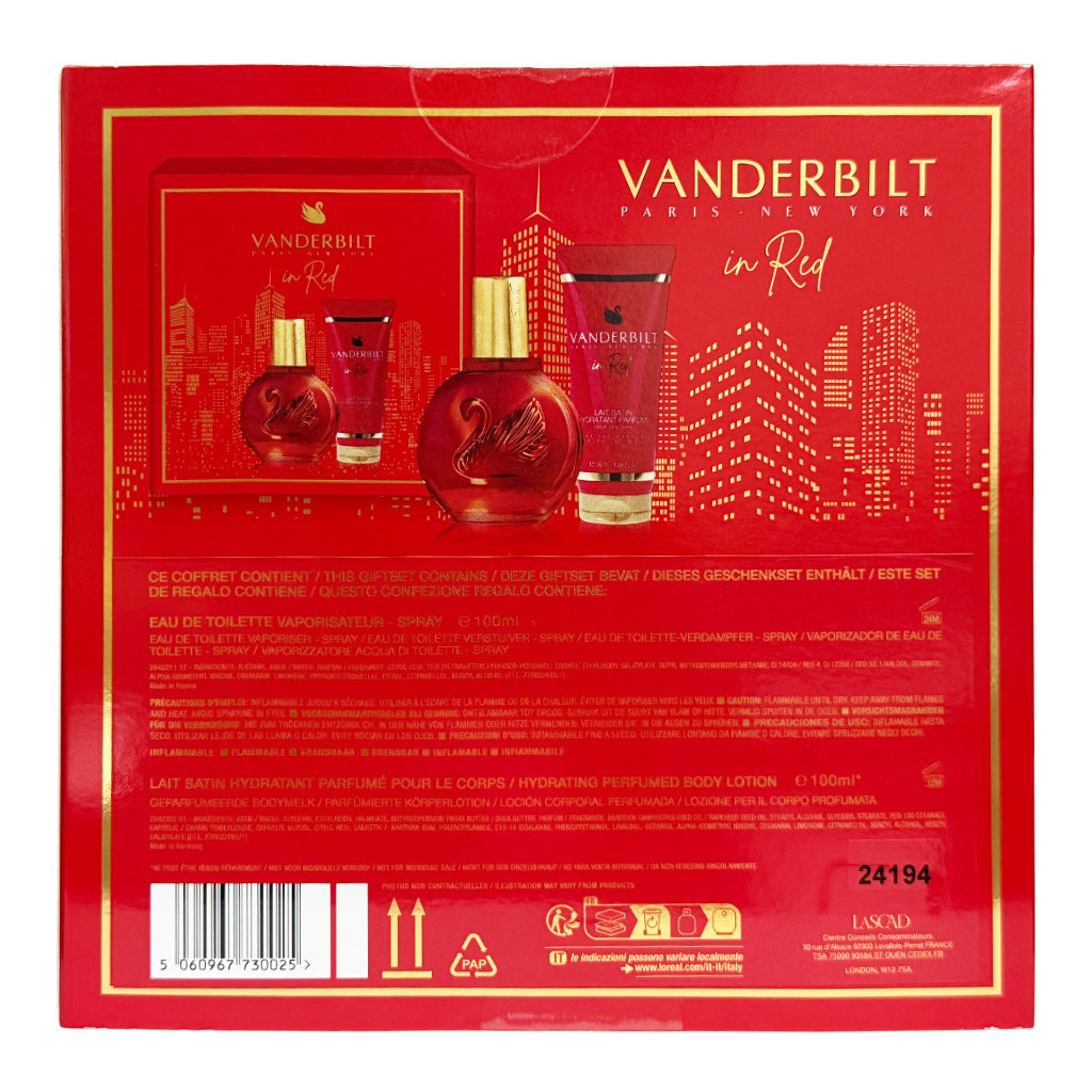 Gloria Vanderbilt Gloria In Red 100ml EDT Spray & 100ml Body Lotion Gift Set