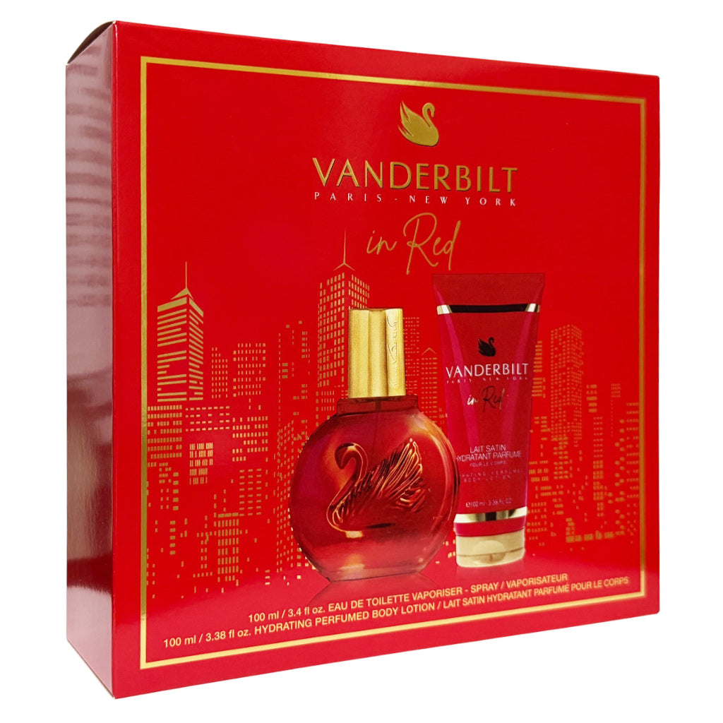 Gloria Vanderbilt Gloria In Red 100ml EDT Spray & 100ml Body Lotion Gift Set