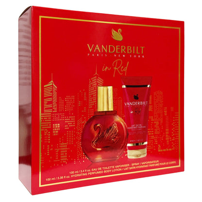 Gloria Vanderbilt Gloria In Red 100ml EDT Spray & 100ml Body Lotion Gift Set