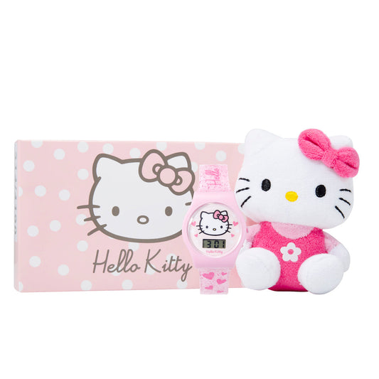 Hello Kitty Pink Digital Watch & Plush Toy