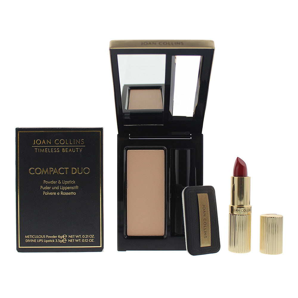 Joan Collins Compact Duo Powder 6g & Cream Lipstick 3.5g Set