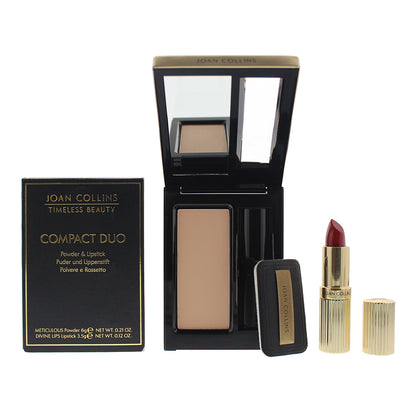 Joan Collins Compact Duo Powder 6g & Cream Lipstick 3.5g Set