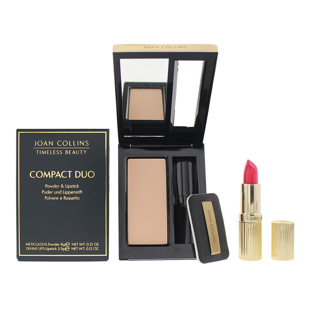 Joan Collins Compact Duo Powder 6g & Cream Lipstick 3.5g Set