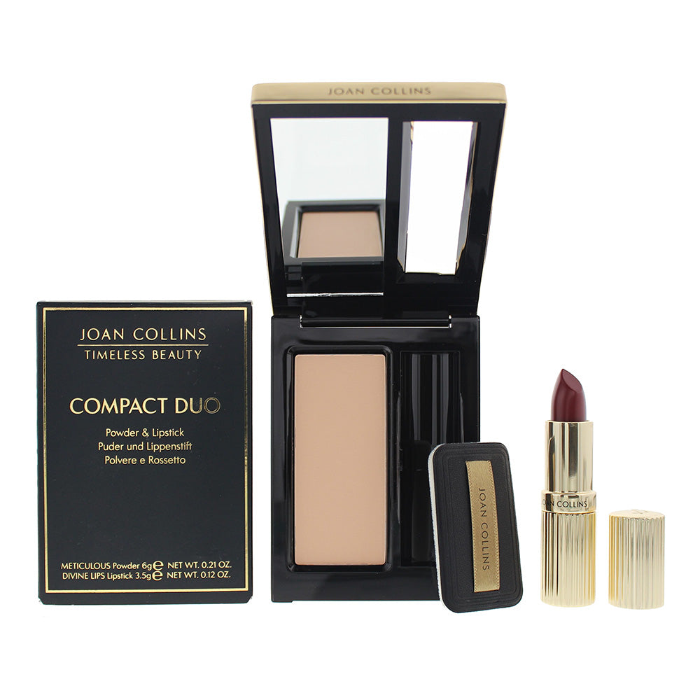 Joan Collins Compact Duo Powder 6g & Cream Lipstick 3.5g Set