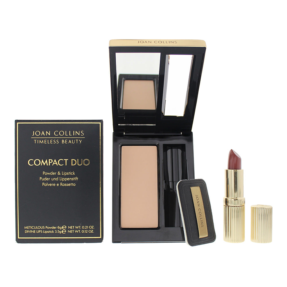 Joan Collins Compact Duo Powder 6g & Cream Lipstick 3.5g Set