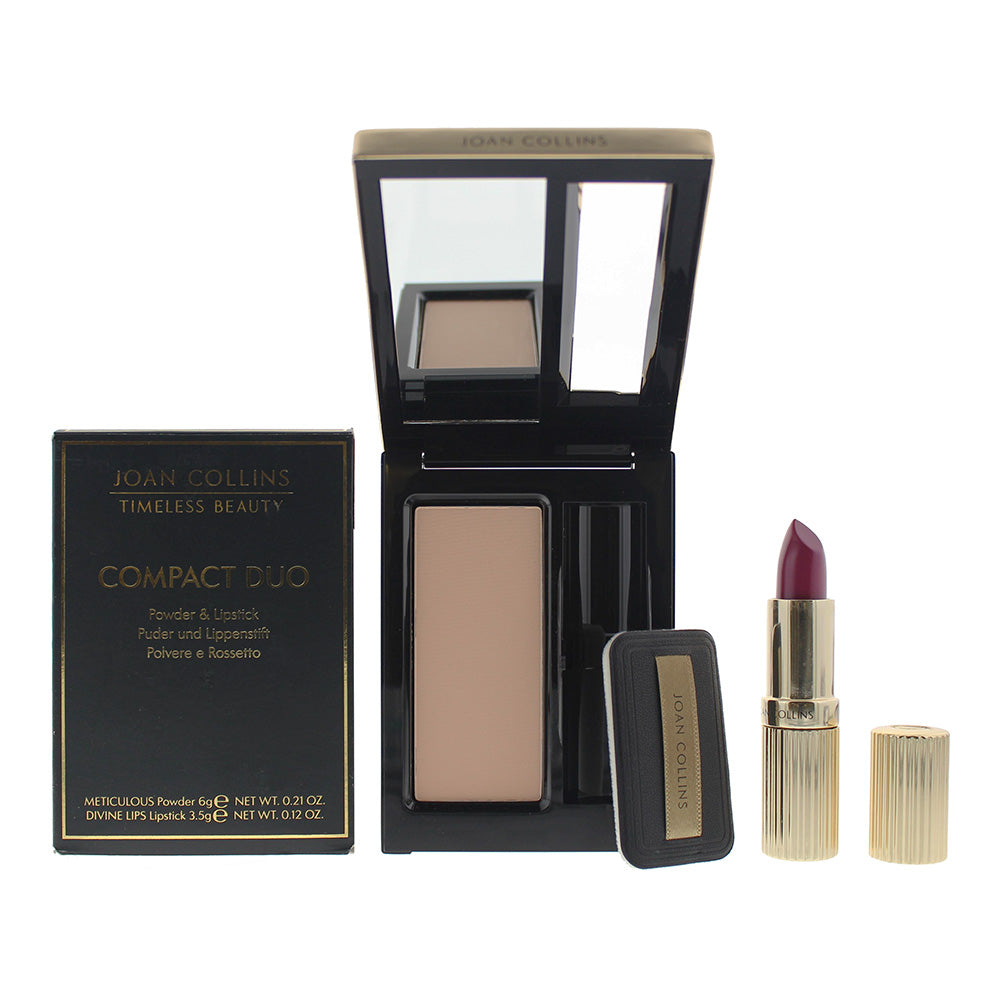Joan Collins Compact Duo Powder 6g & Cream Lipstick 3.5g Set