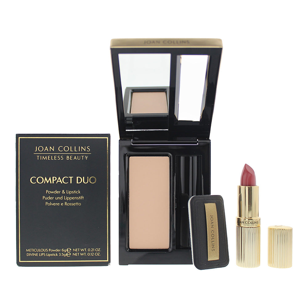 Joan Collins Compact Duo Powder 6g & Cream Lipstick 3.5g Set