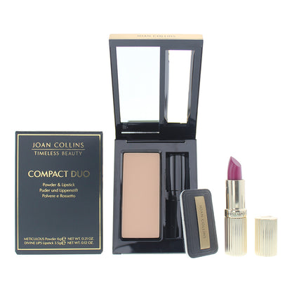 Joan Collins Compact Duo Powder 6g & Cream Lipstick 3.5g Set