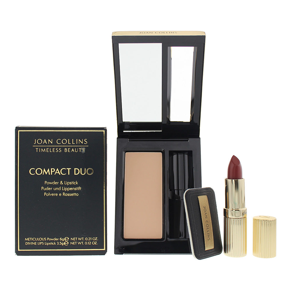 Joan Collins Compact Duo Powder 6g & Cream Lipstick 3.5g Set