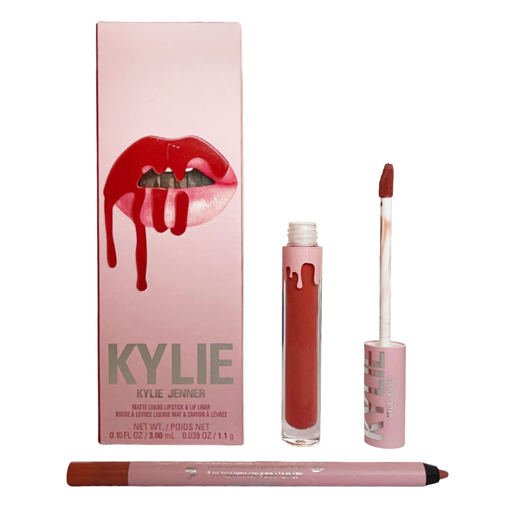 Kylie Jenner Matte Liquid Lipstick 3ml & Lip Liner 1.1g Set #801 Queen