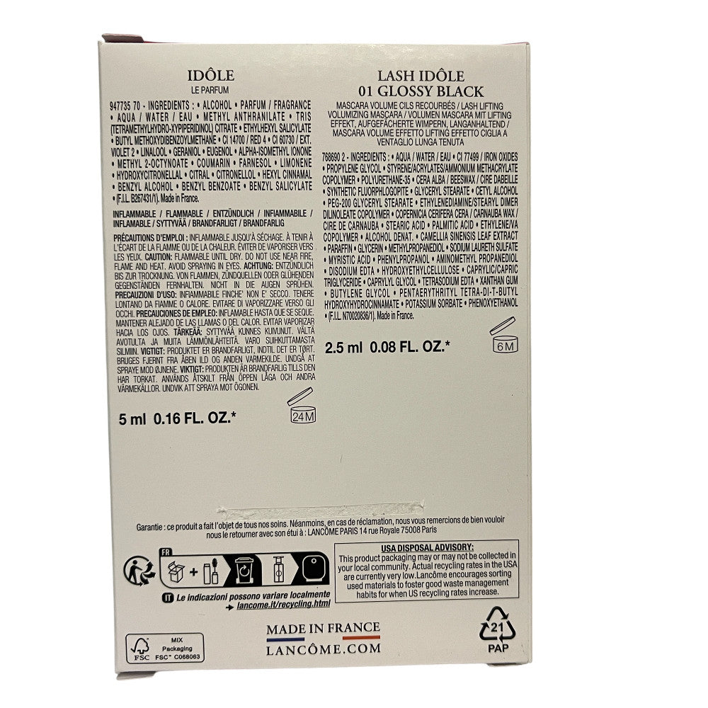 Lancome Idole 5ml EDP Miniature & Mascara 2.5ml Glossy Black Gift Set